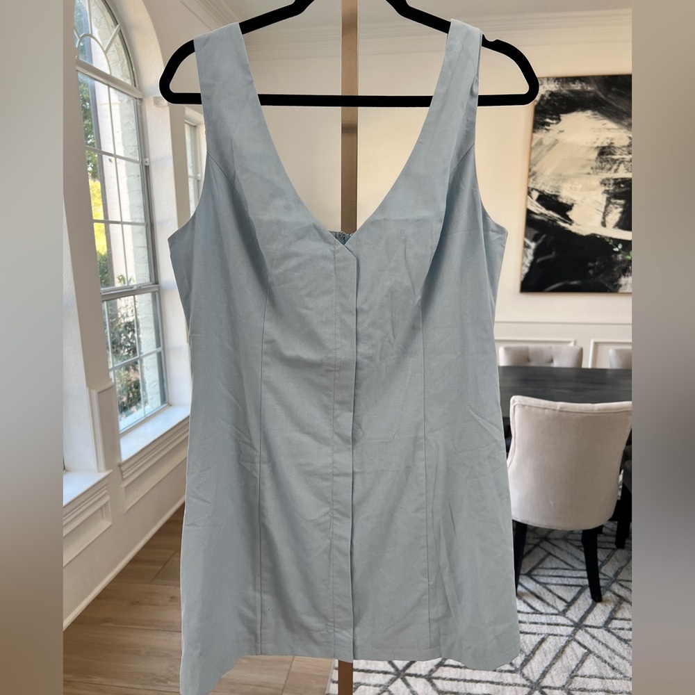 COMMENSE Linen Cotton Blend Mini Dress